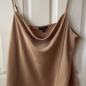 Banana Republic Satiny Cowl Neck Camisole in Camel Brown